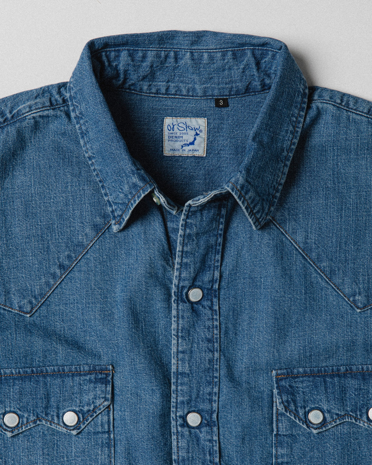 orSlow Western Shirt — Denim Used — view 3