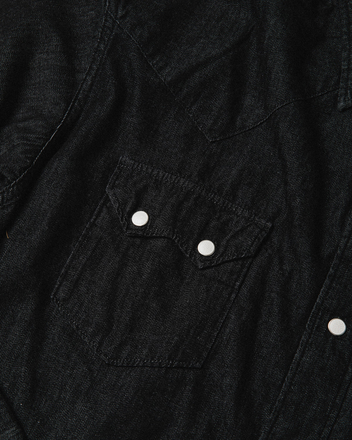 orSlow Black Denim Western Shirt — Black Denim — view 3