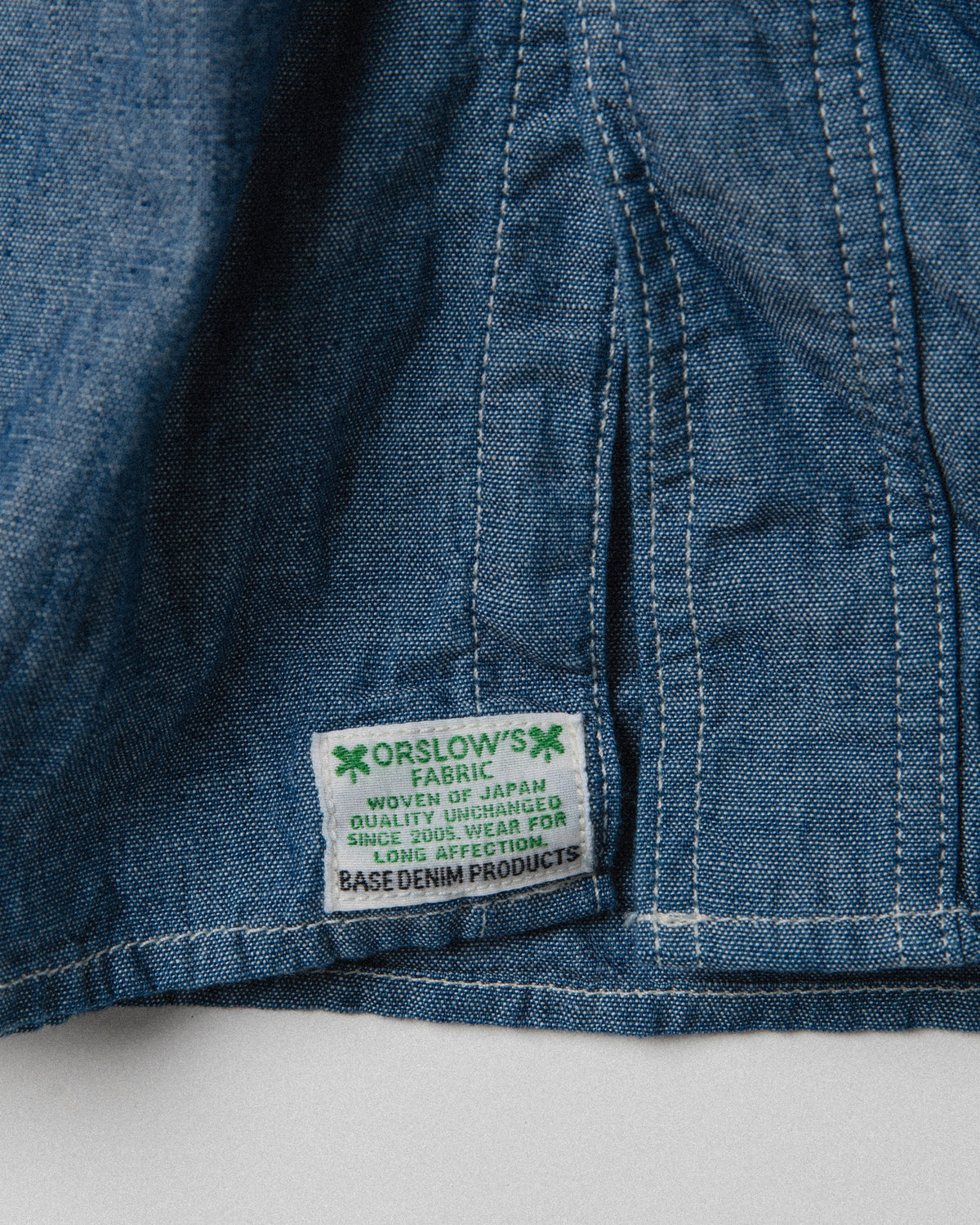 orSlow Slim Fit Chambray Work Shirt — Chambray — view 7