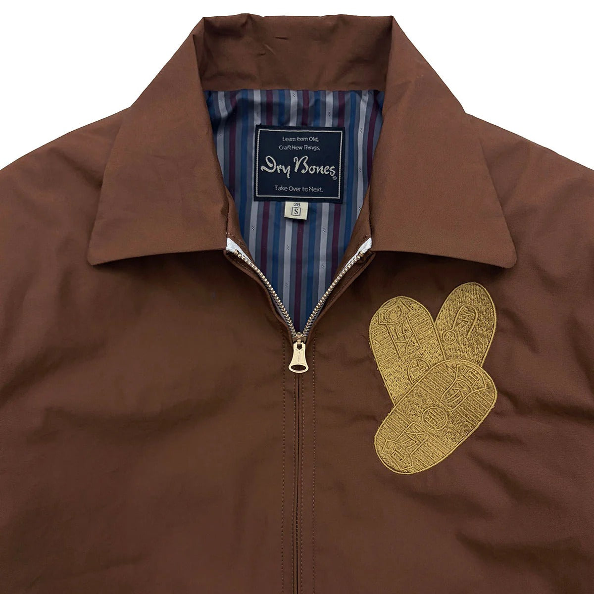 Dry Bones Embroidered Jacket Snake And Gavel — Brown — view 3