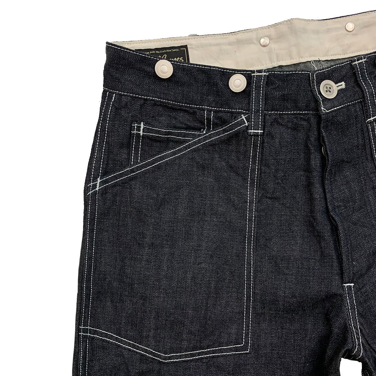 Dry Bones Army Denim Work Trousers — Indigo — view 4