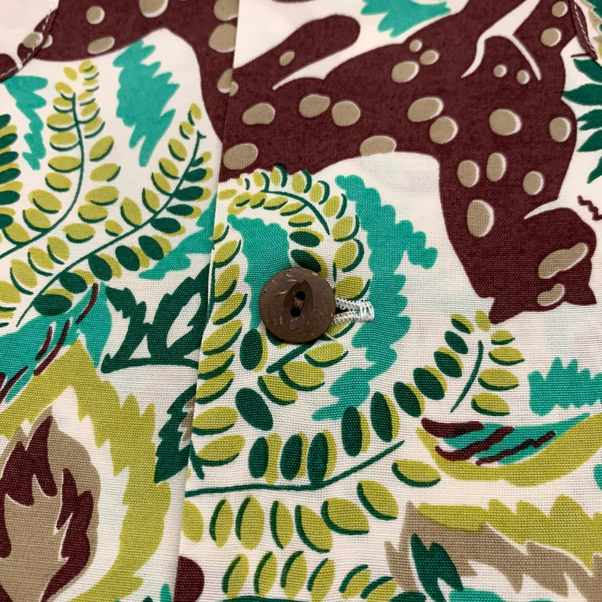 Dry Bones Long Sleeve Hawaiian Shirt Panther — Off White — view 3