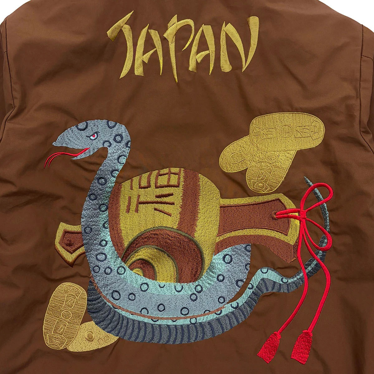 Dry Bones Embroidered Jacket Snake And Gavel — Brown — view 4