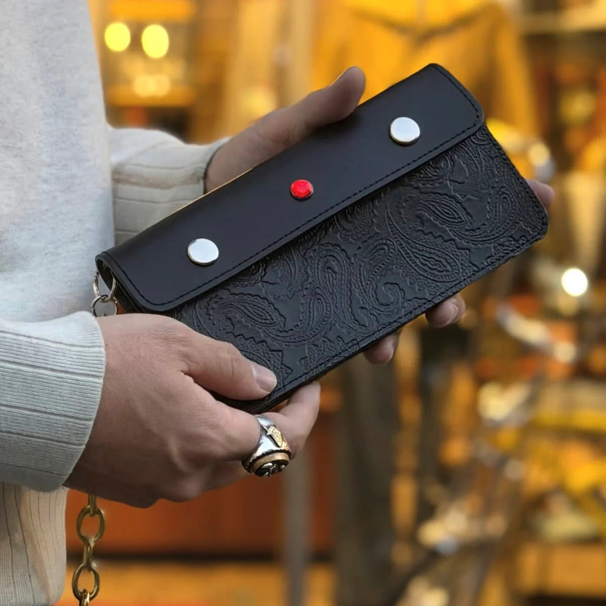 Dry Bones Emboss Trucker Wallet — Black — view 2