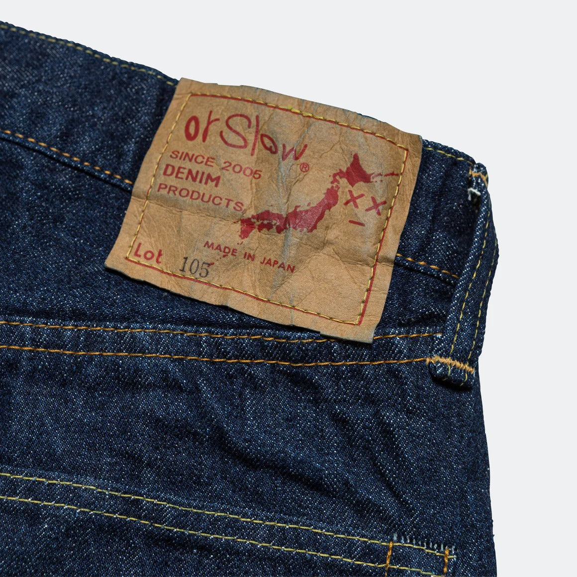 orSlow 105 Standard Selvedge Denim — One Wash — view 3