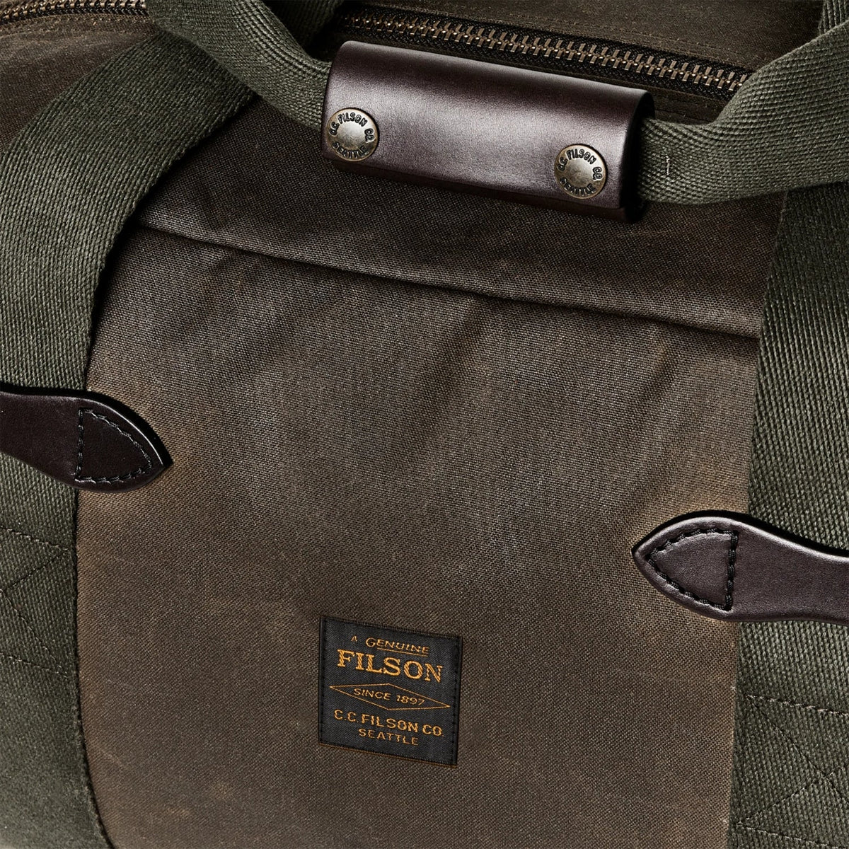 Filson Small Tin Cloth Duffle Bag — Otter Green — view 6