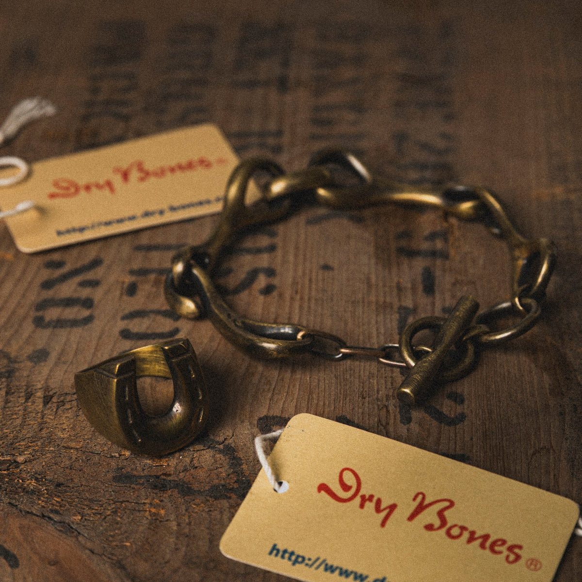 Dry Bones Brass Horse Shoe Ring — Brass — view 5