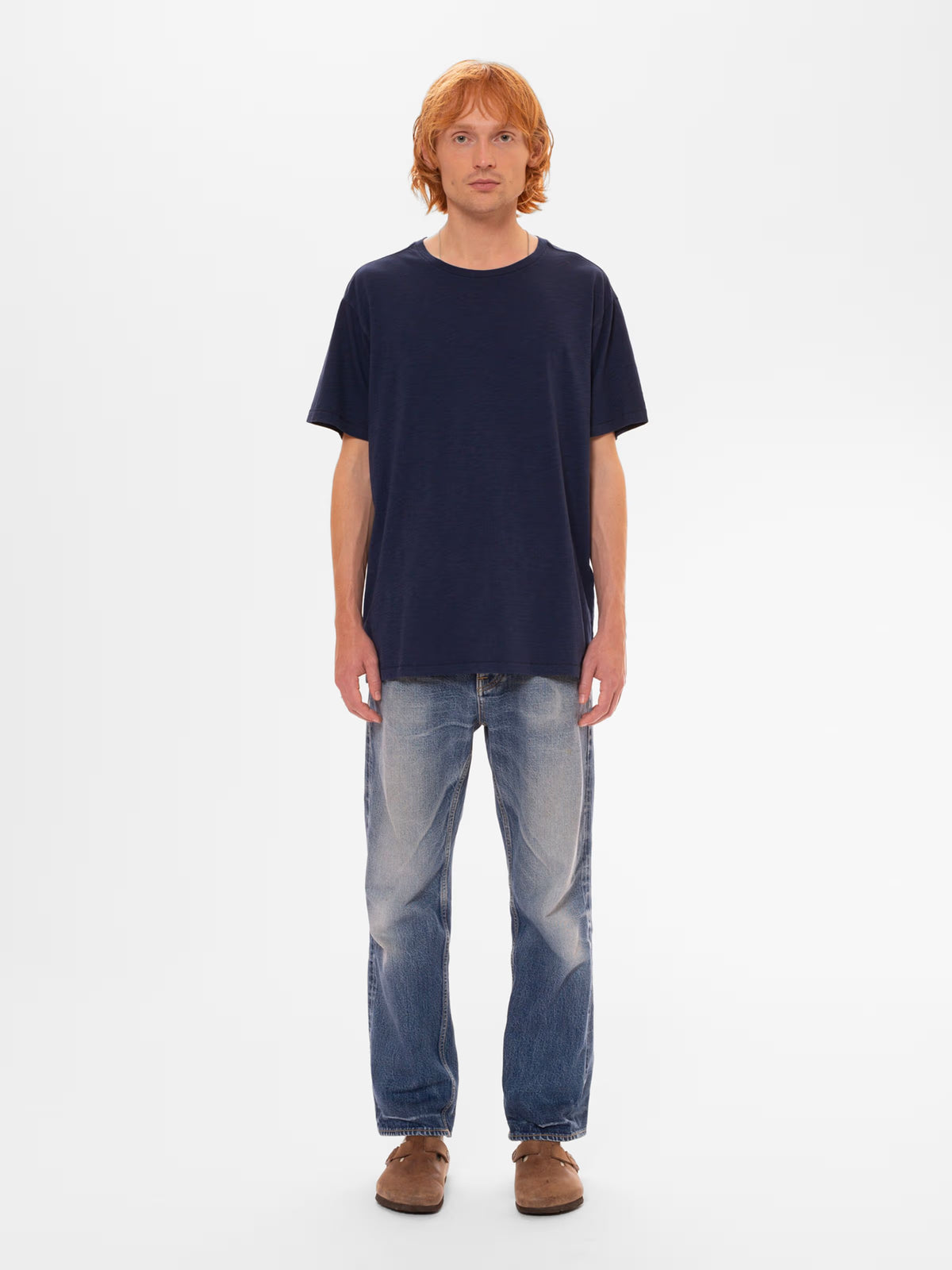 Nudie Jeans Roffe T-Shirt — French Blue — front view