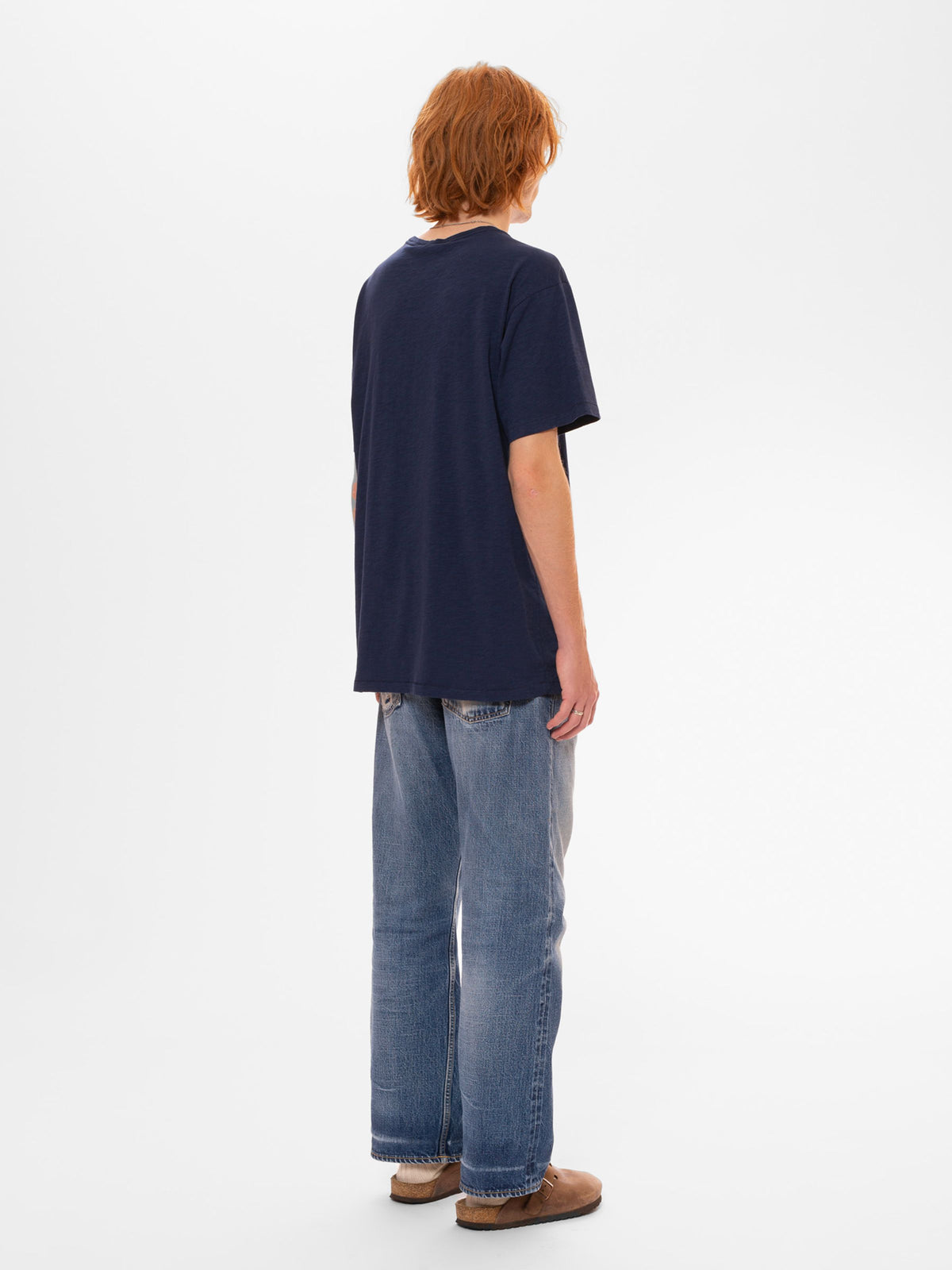 Nudie Jeans Roffe T-Shirt — French Blue — view 2