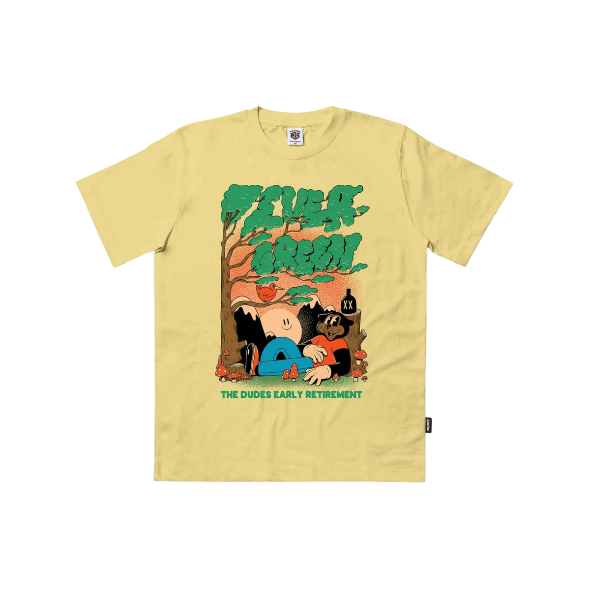 The Dudes Evergreen Classic T-Shirt — Custard — front view