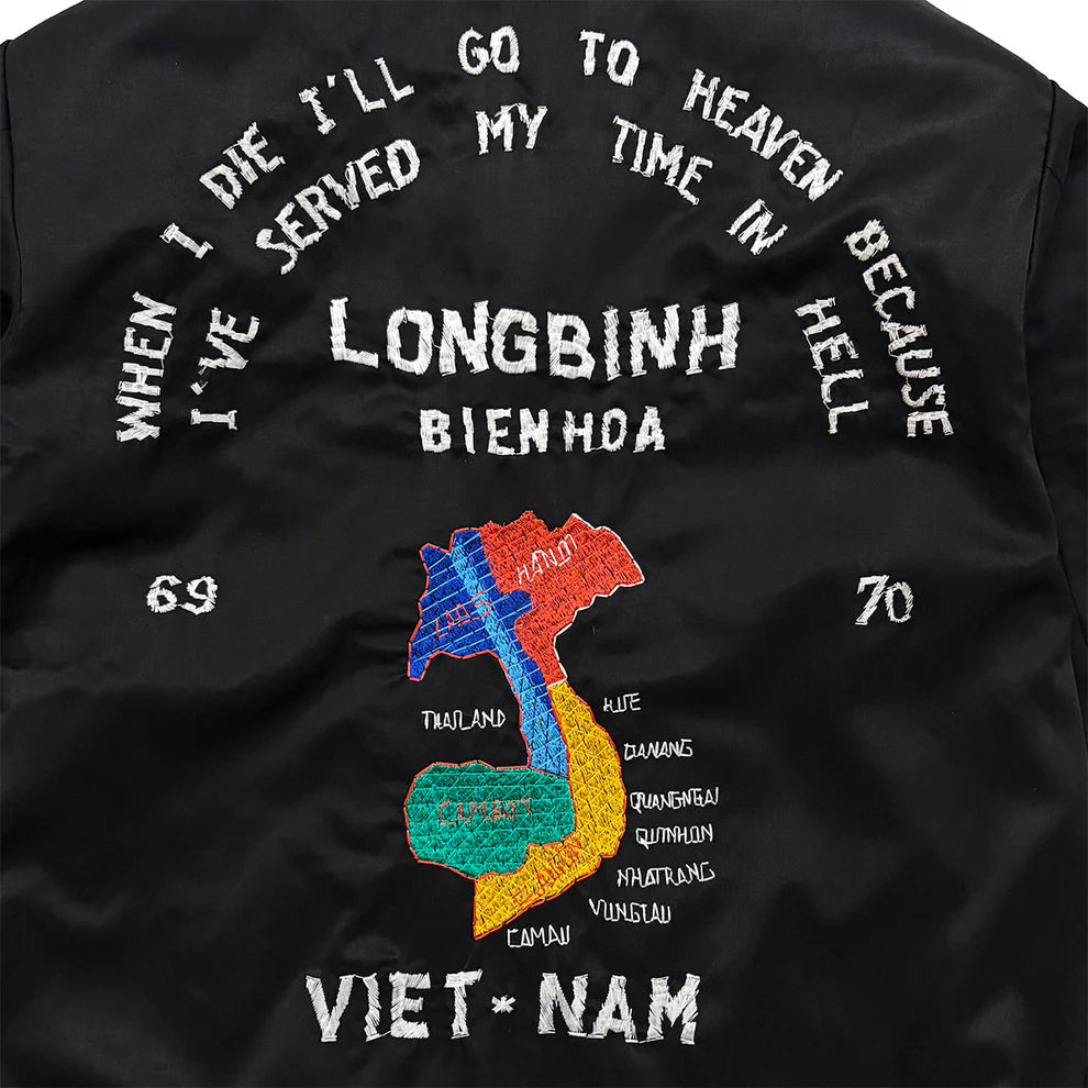 Dry Bones Embroidered Jacket Fukurokuju — Black — view 11