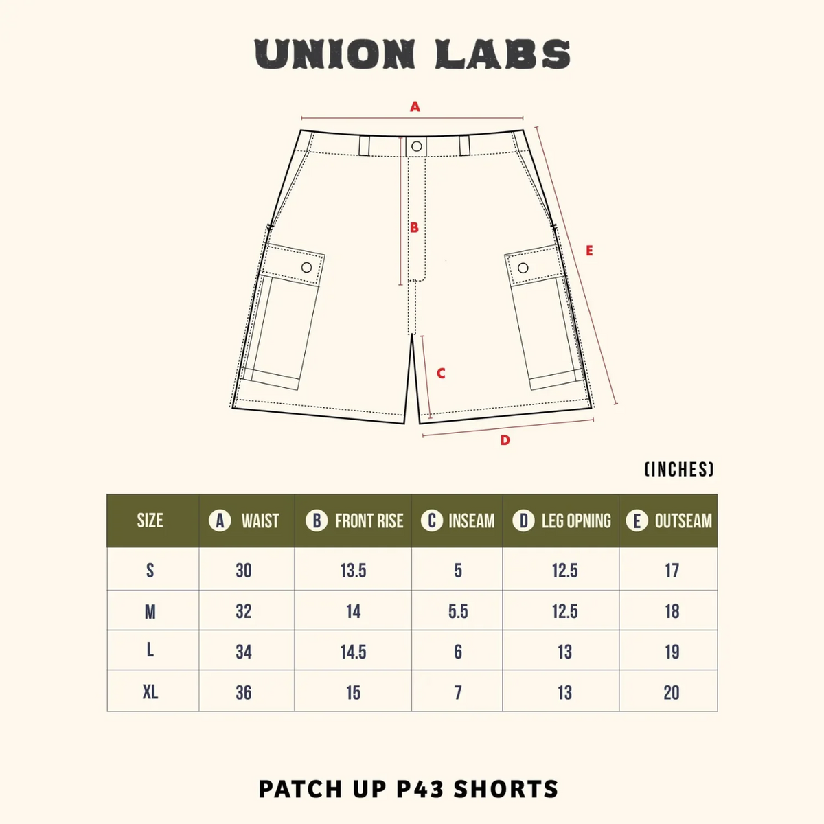 Union Labs Patch Up P43 Shorts — Olive — view 7