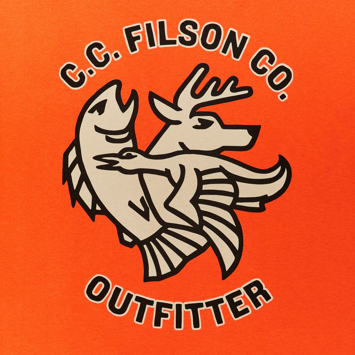 Filson Short Sleeve Frontier Graphic T-Shirt — Flame/Art Deco Sportsman — view 3