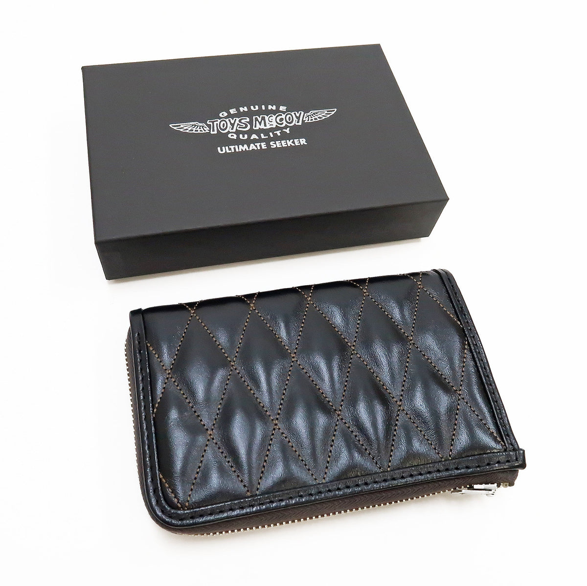 TOYS MCCOY LEATHER QUILTED SHORT WALLET - BLACK