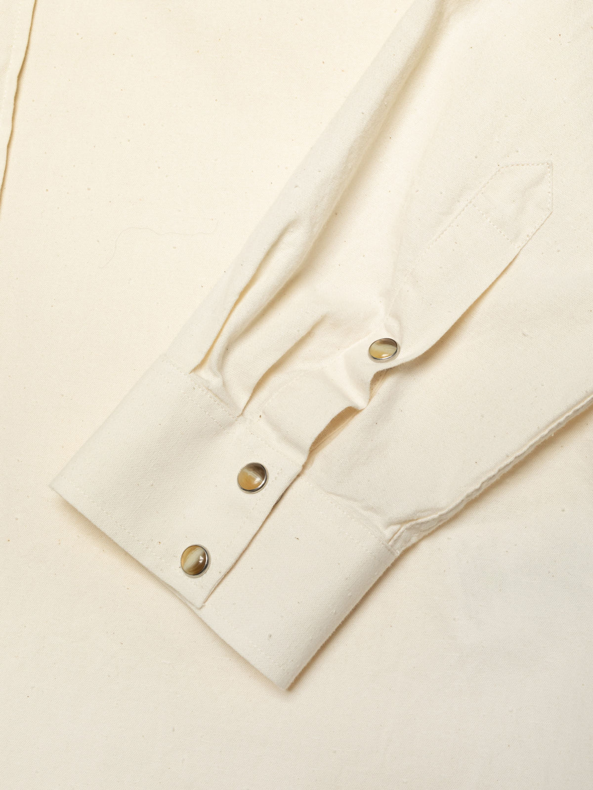 Nudie Jeans George Chambray Western Shirt — Ecru — view 5