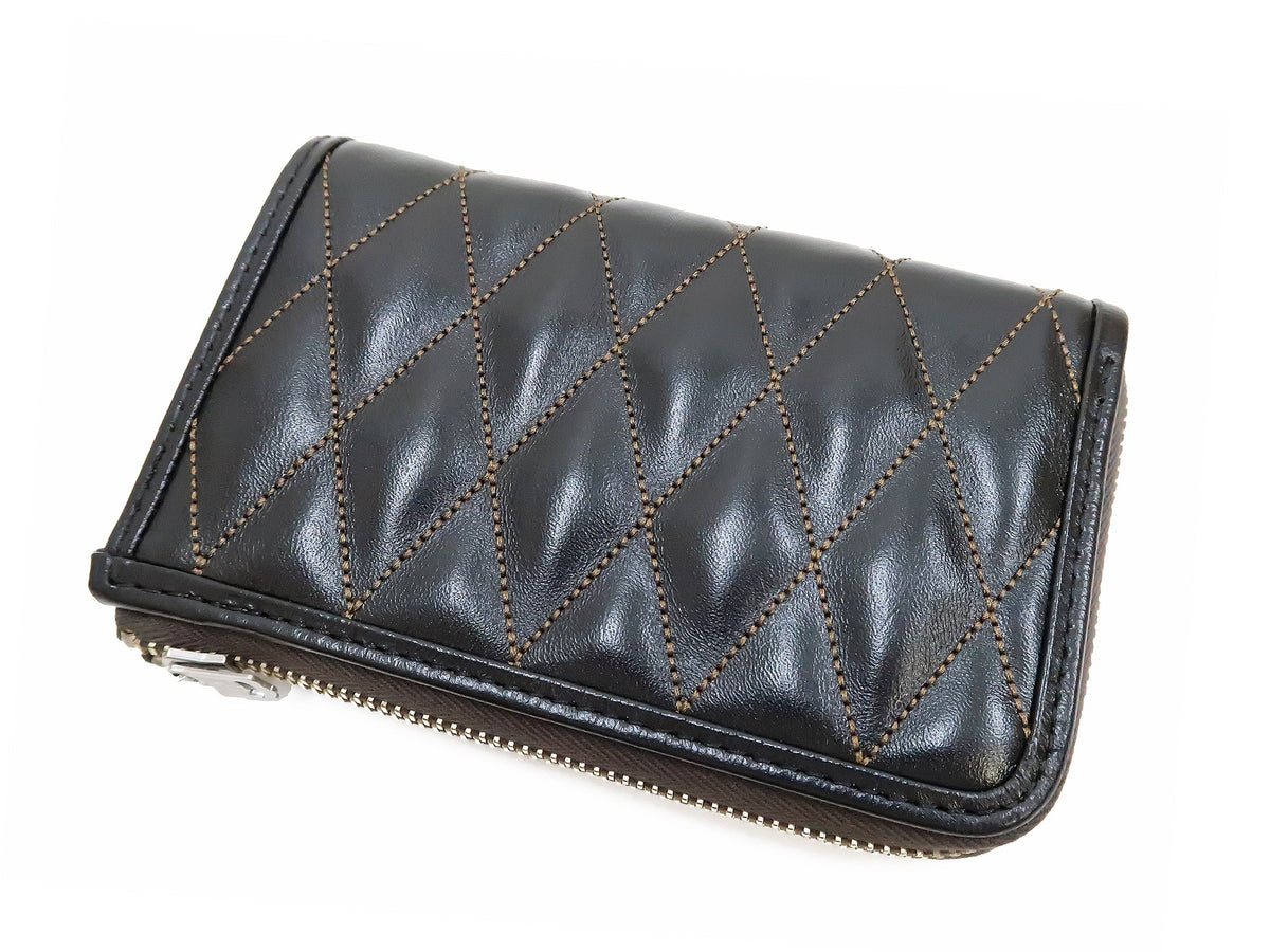 TOYS MCCOY LEATHER QUILTED SHORT WALLET - BLACK