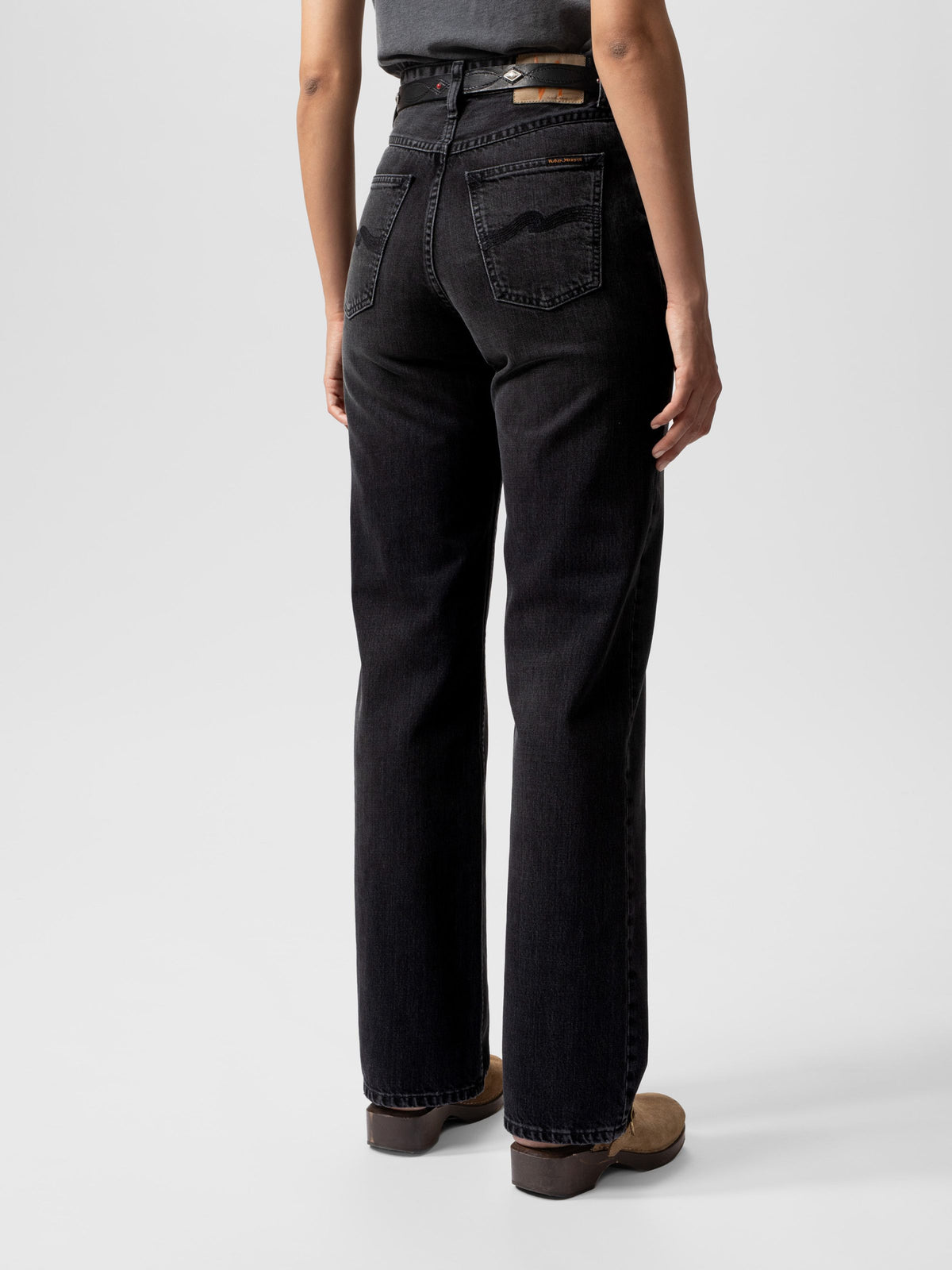 Nudie Jeans Clean Eileen — Black Crosshatch — view 2