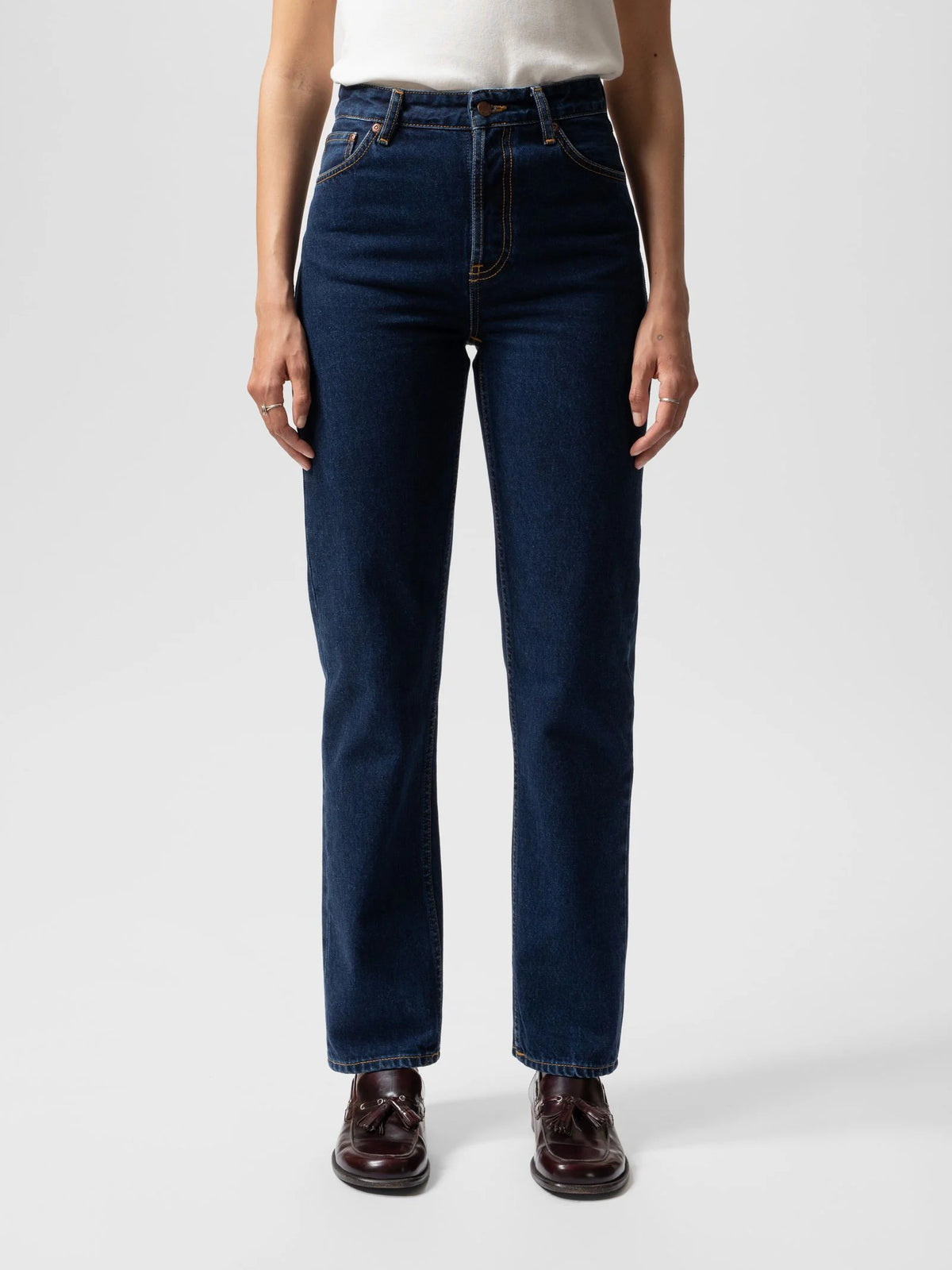 Nudie Jeans Lofty Lo — Indigo Dipped — front view