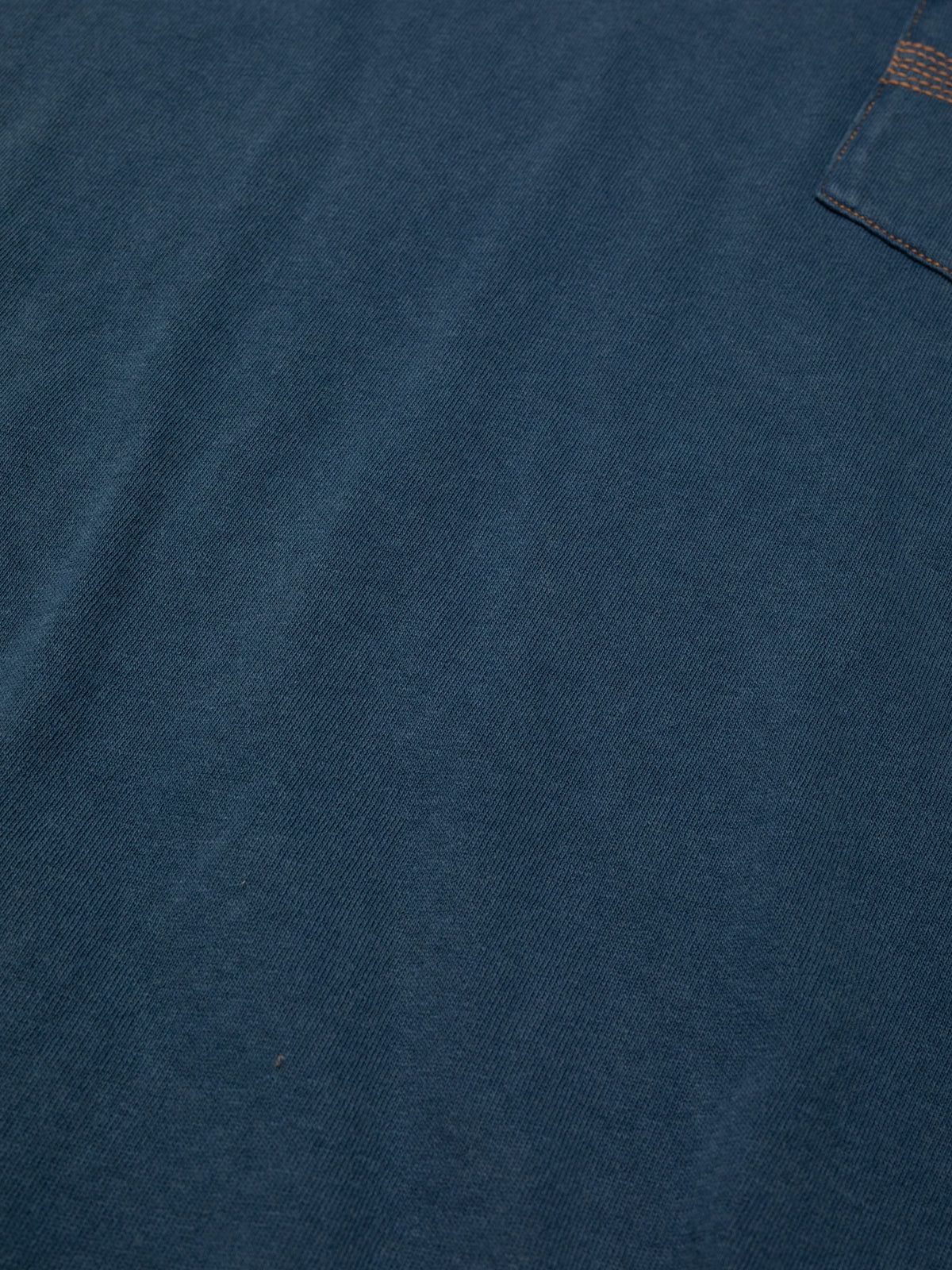 Nudie Jeans Ricky Pocket T-Shirt Washed — Blue — view 6