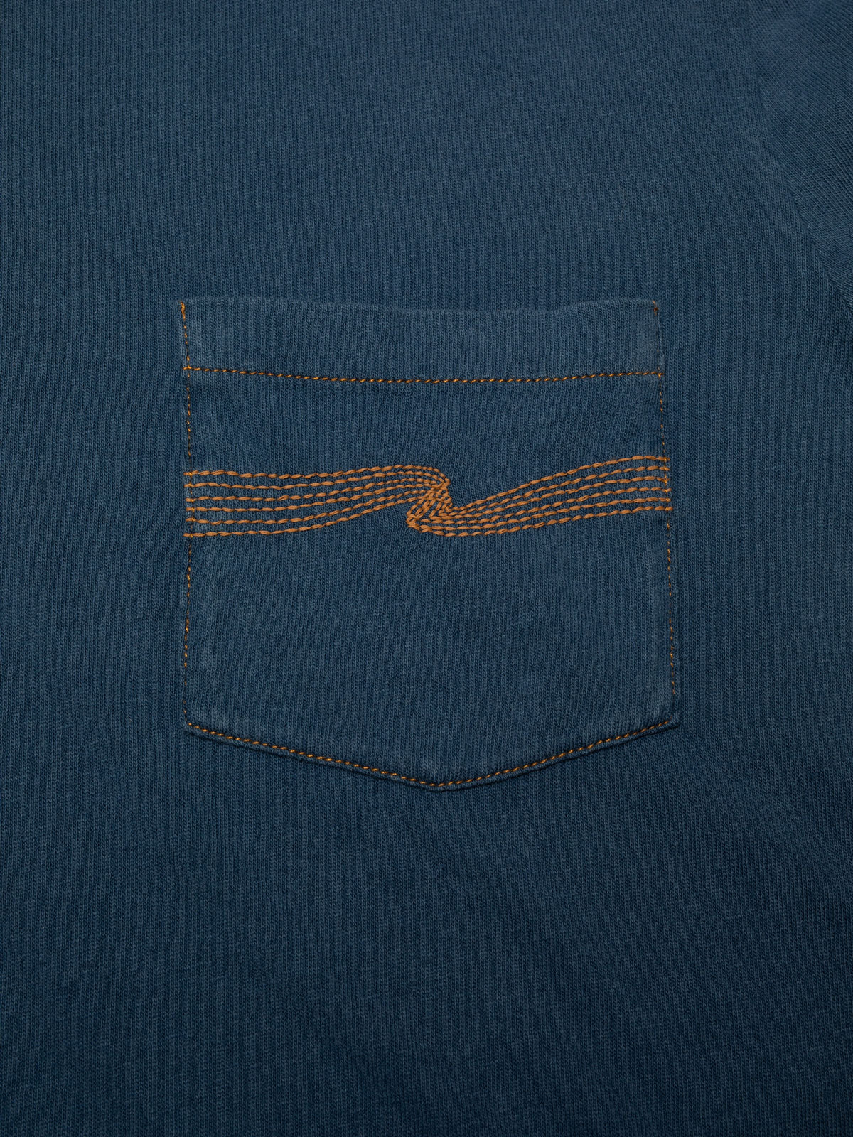 Nudie Jeans Ricky Pocket T-Shirt Washed — Blue — view 4