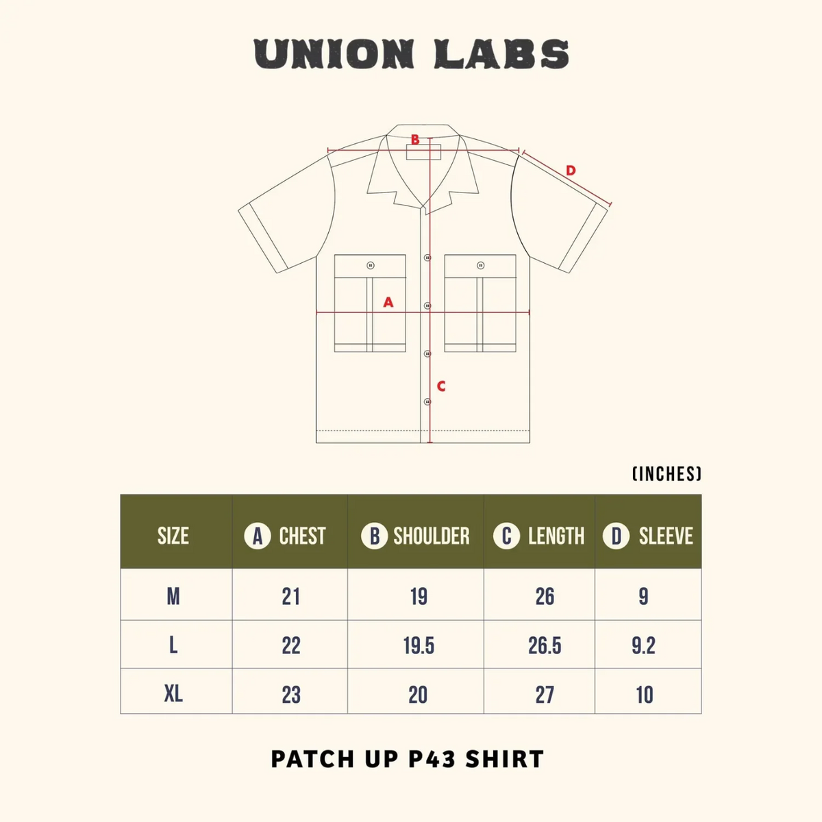 Union Labs Patch Up P43 Short Sleeve Shirt — Olive — view 8