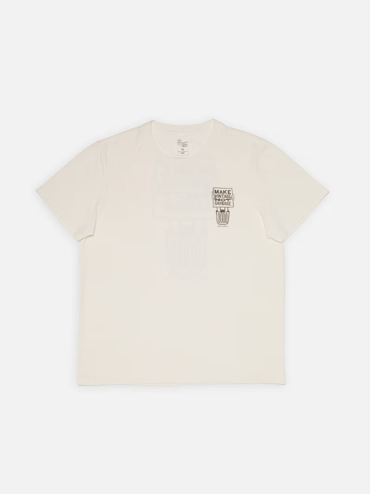 Nudie Jeans Roy Garbage T-Shirt — Chalk White — view 2