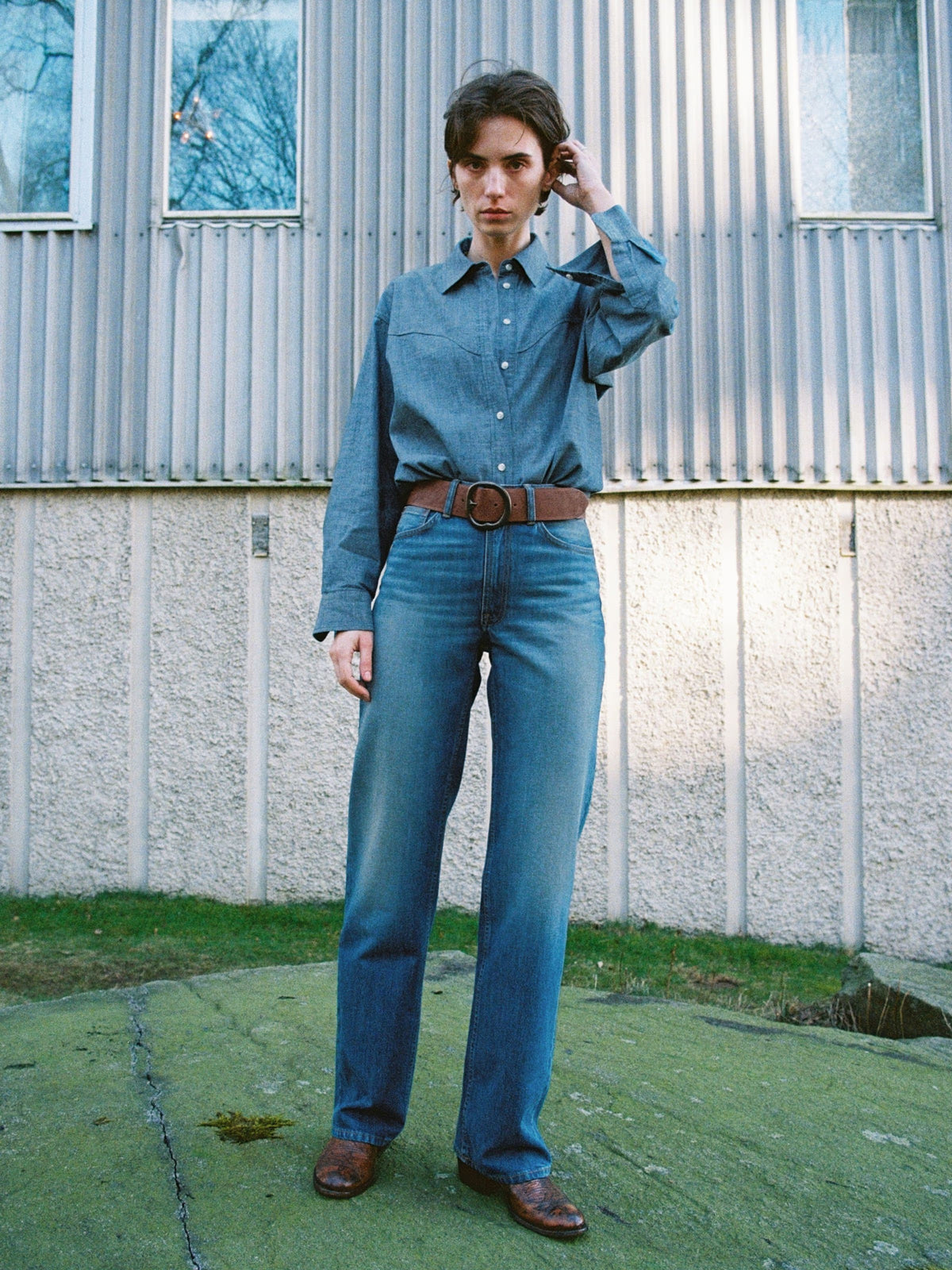 Nudie Jeans Clean Eileen — Hazy Horizon — front view