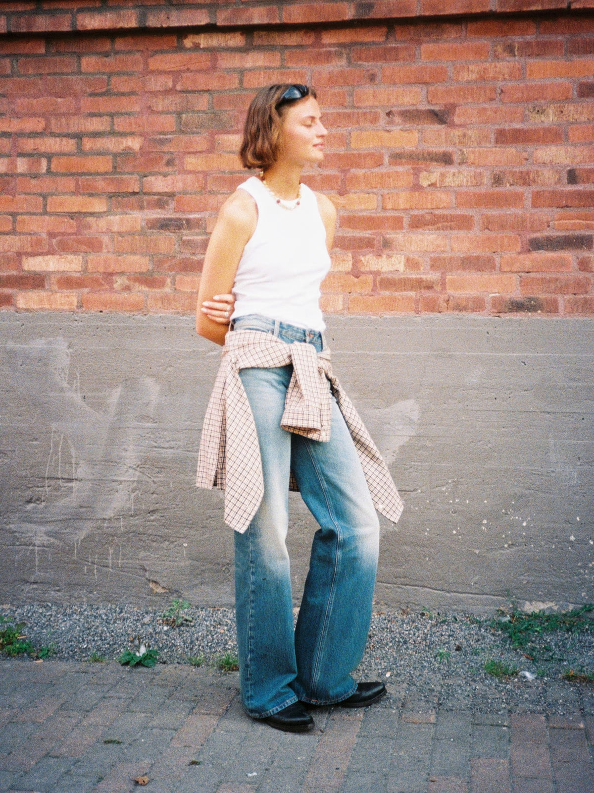Nudie Jeans Wide Heidi — Golden Drift — front view