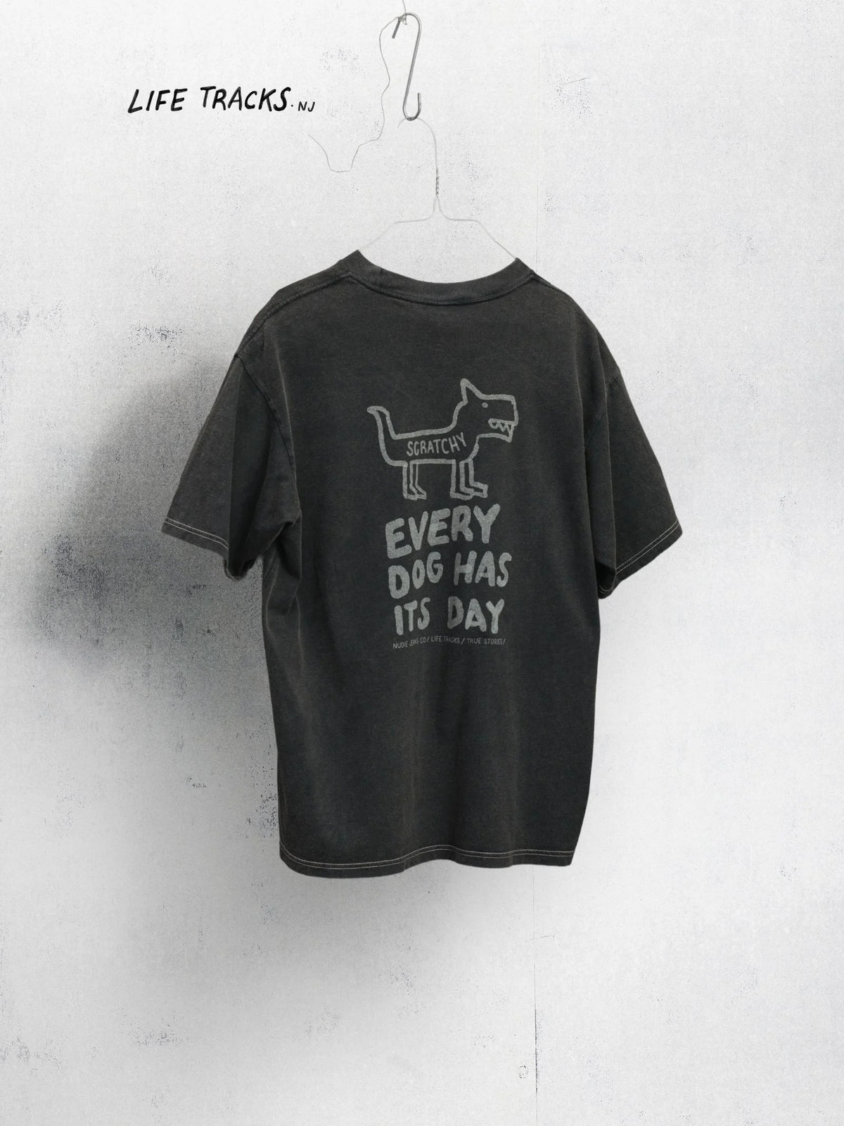 Koffe Scratched Tracks T-Shirt — Antracite — view 2
