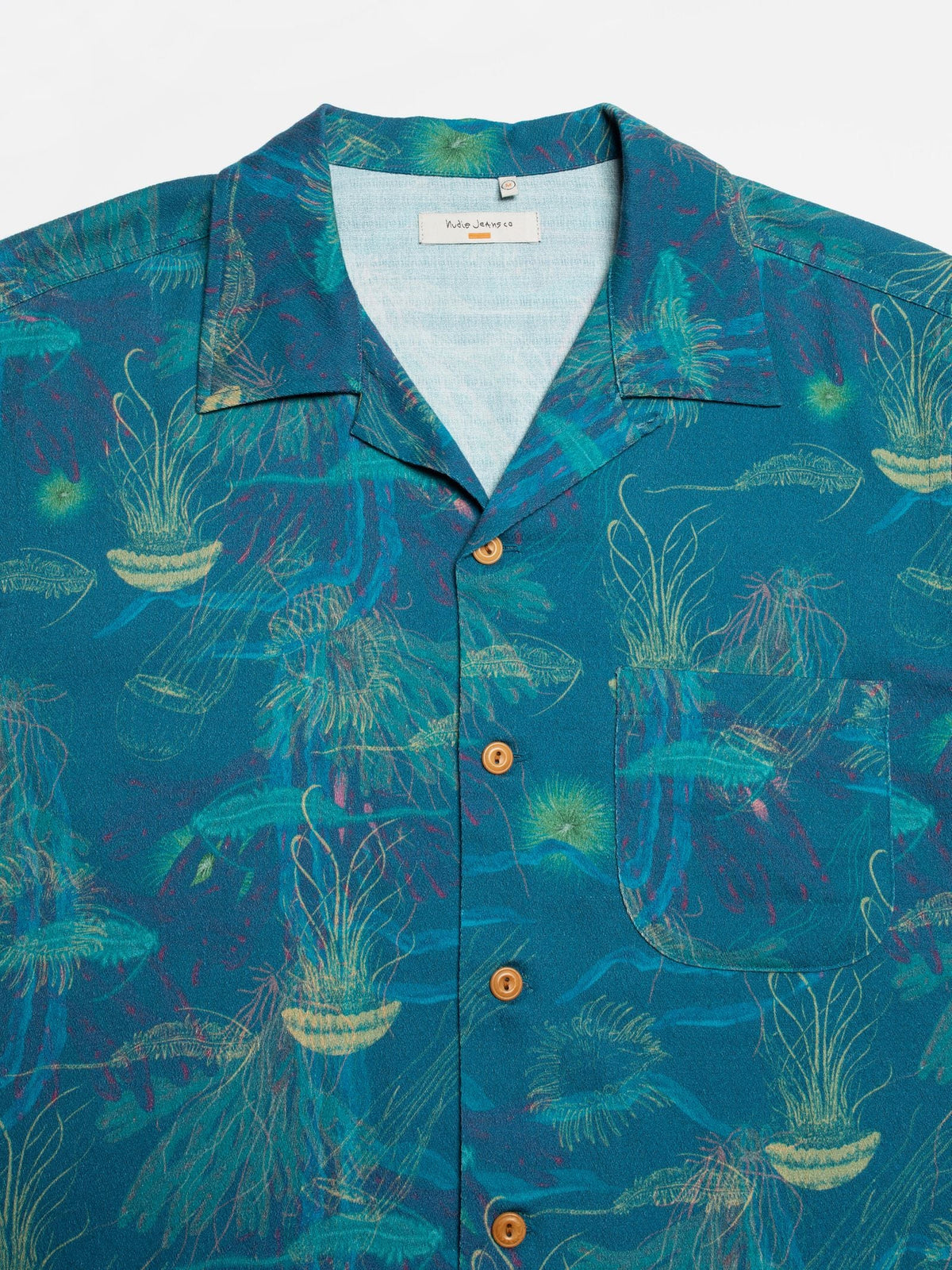 Nudie Jeans Arvid Hawaii Shirt Deep Sea — Multi — view 2