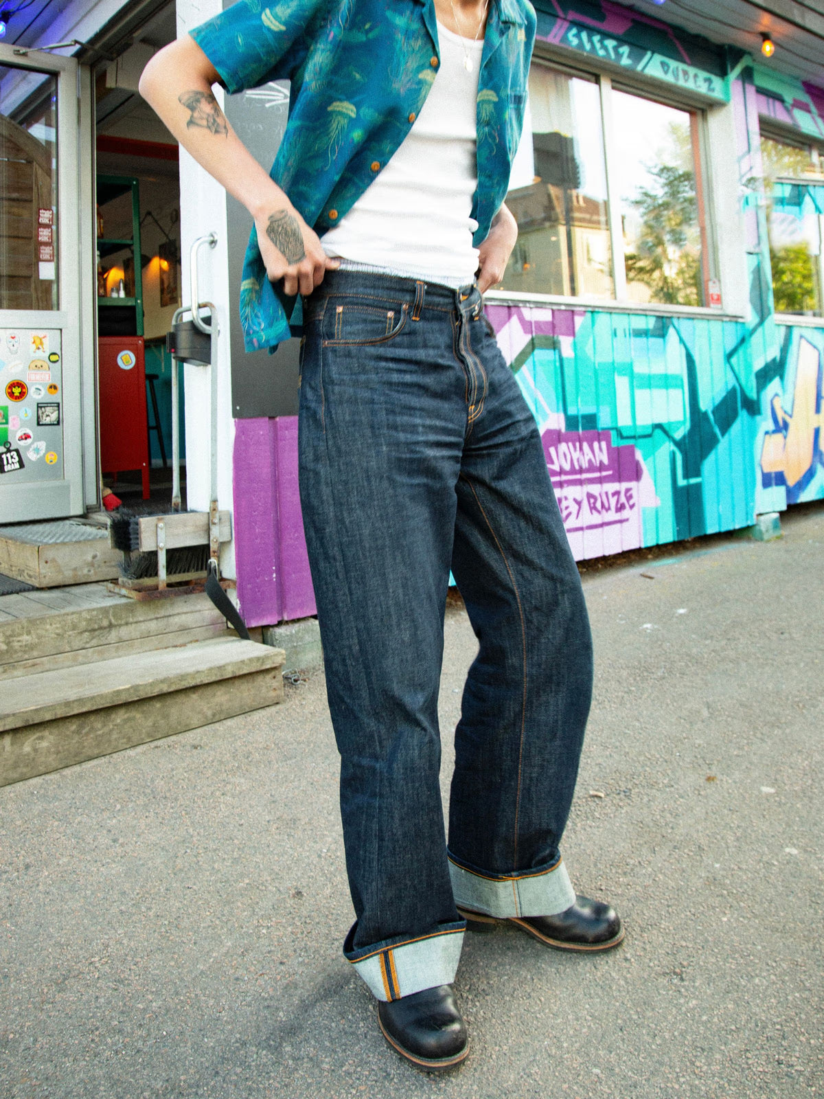 Nudie Jeans Loud Larry — Dry Streaky — front view
