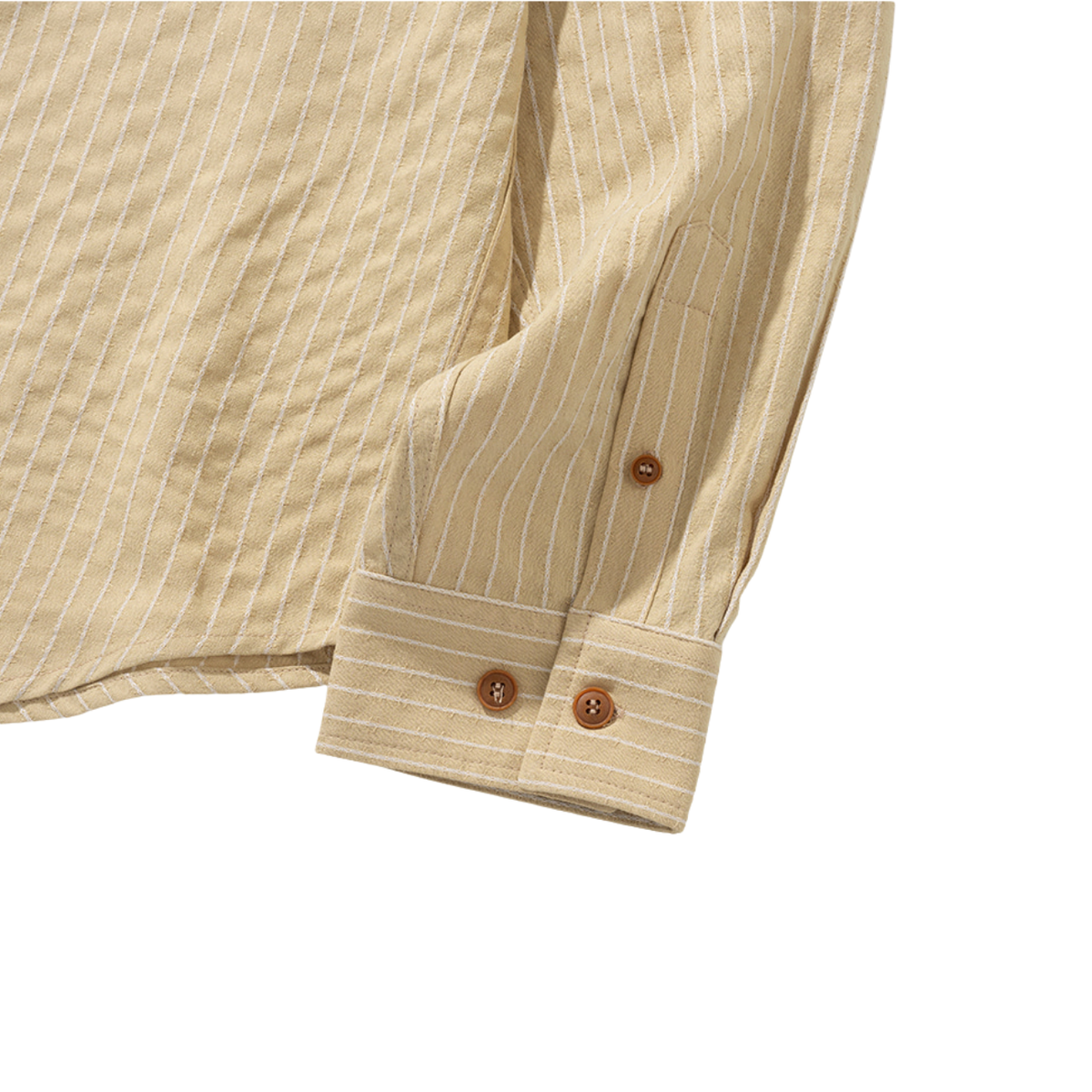 Uniform Bridge Pocket Stripe Shirts — Beige — view 10