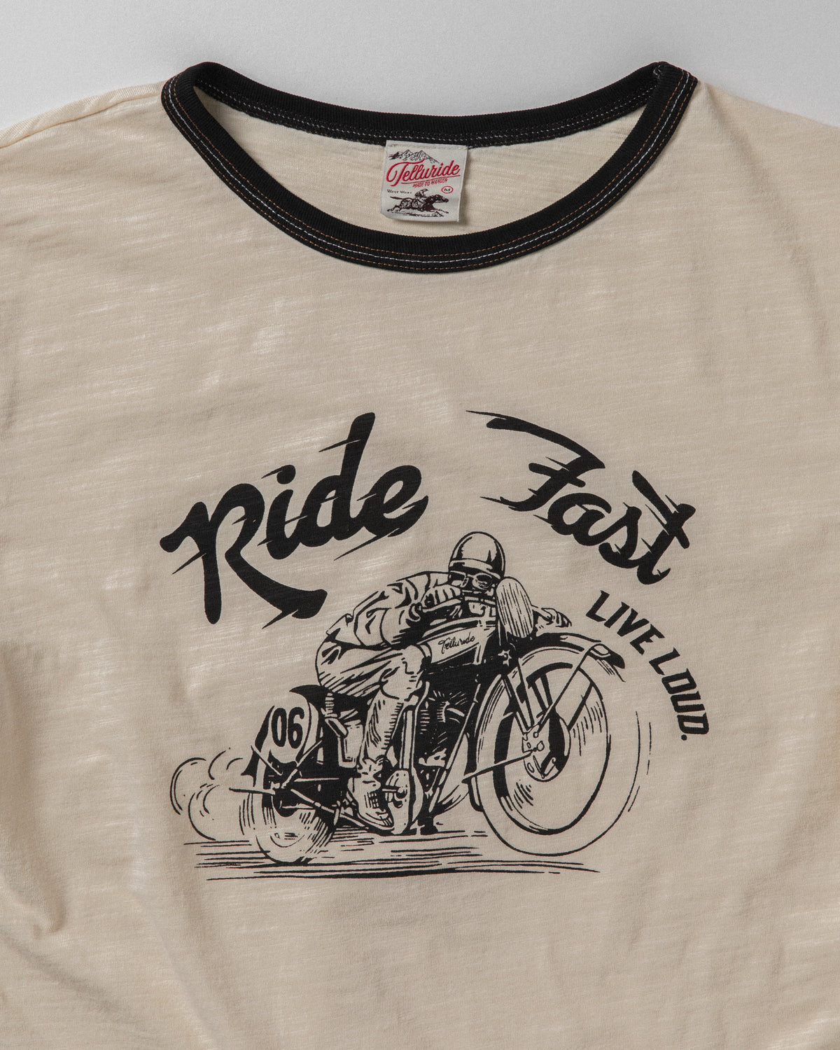 Telluride - Ringer Tee Ride Fast — White/Black — view 2