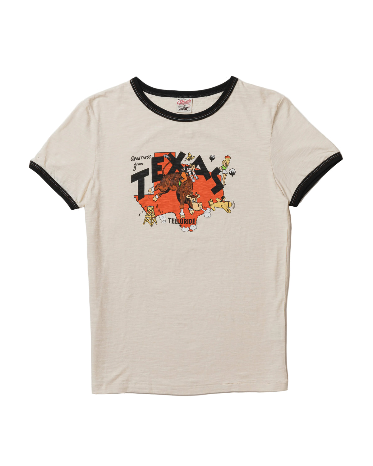 TELLURIDE RINGER TEE POSTCARD - WHITE/BLACK