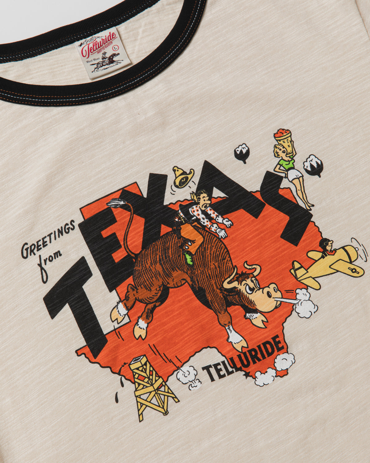 TELLURIDE RINGER TEE POSTCARD - WHITE/BLACK