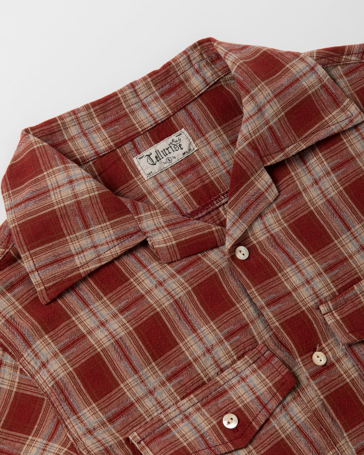 Telluride Drifter Check Flannel Cotton Dye Shirt — Terracotta — view 5