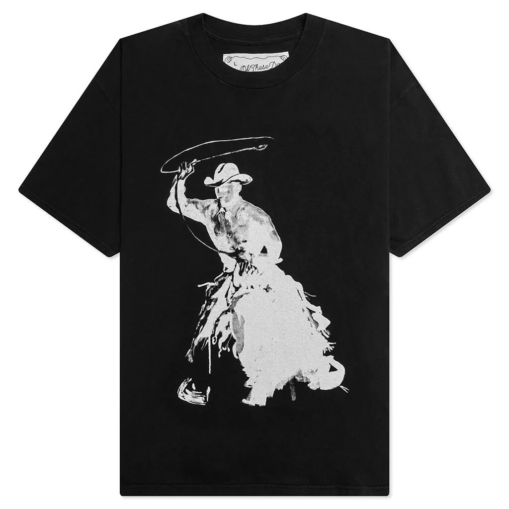 One Of These Days Burns Much Brighter Short Sleeve T-Shirt — Sun Faded Washed Black — front view