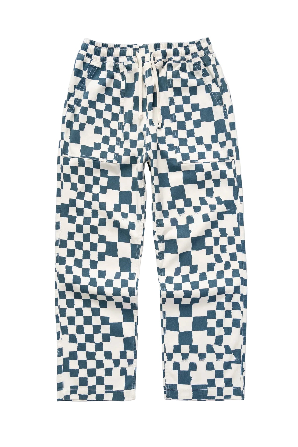 Service Works Drill Printed Chef Pant — Teal Checker — front view