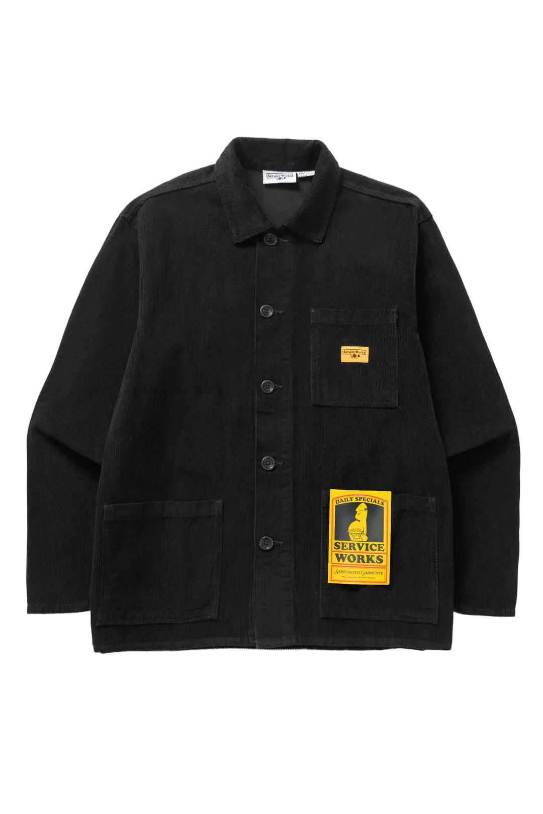 Service Works Corduroy Chore Shirt — Black — front view