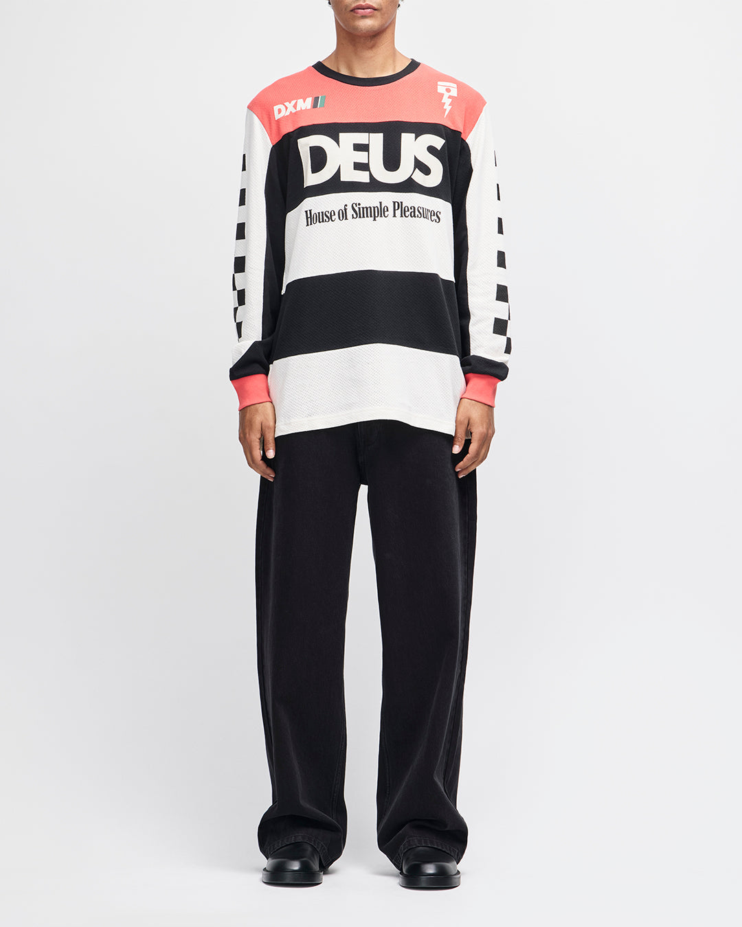 DEUS EX MACHINA VILANDER MOTO JERSEY - VALIANT RED COMBO