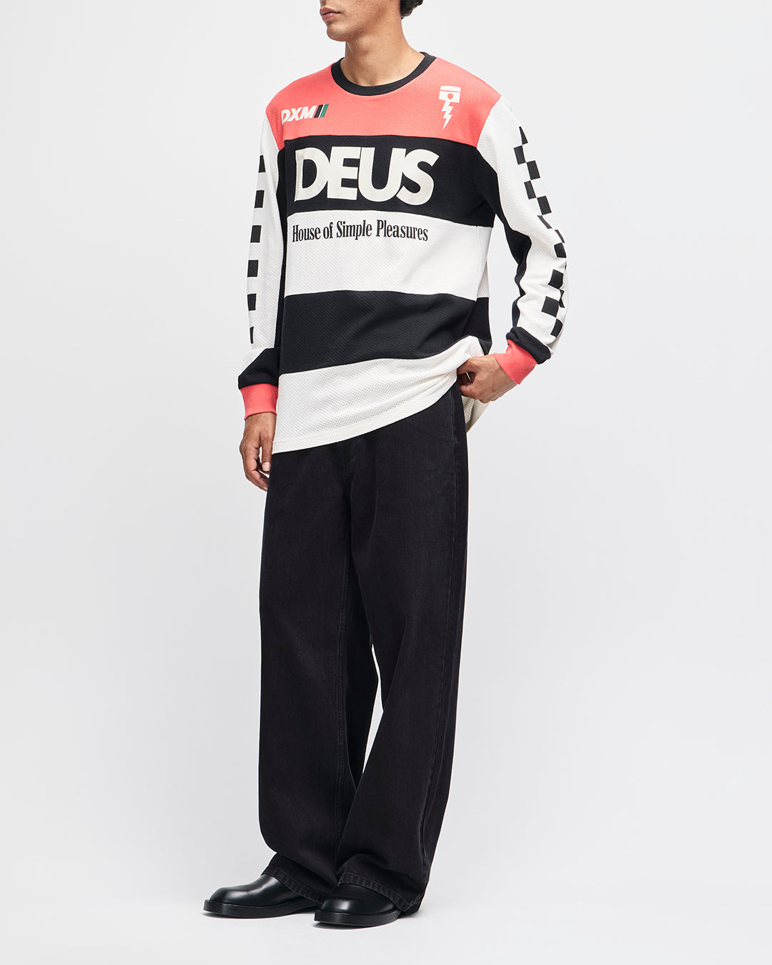 DEUS EX MACHINA VILANDER MOTO JERSEY - VALIANT RED COMBO