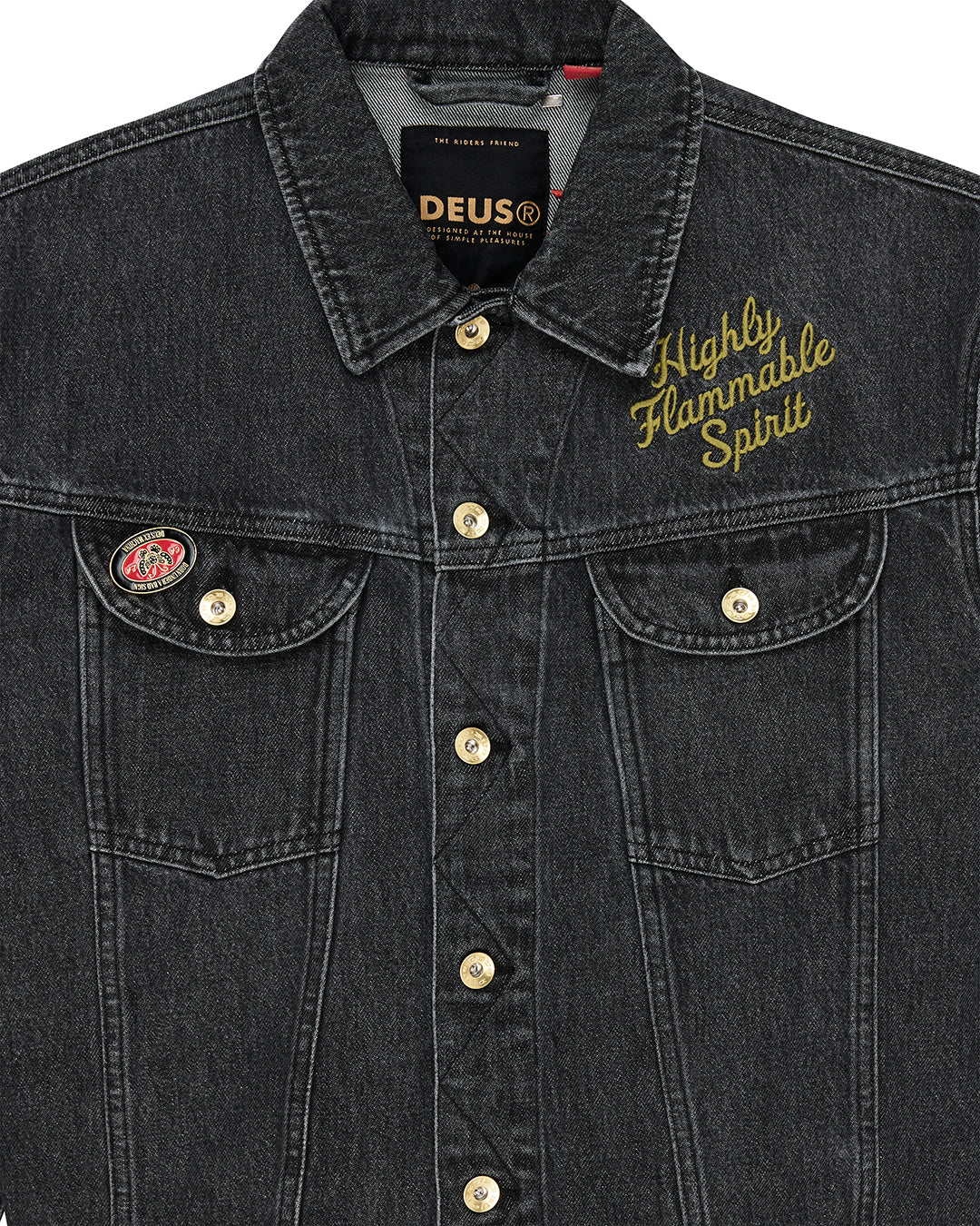 DEUS EX MACHINA UNCHAINED TRUCKER JACKET - WASHED BLACK