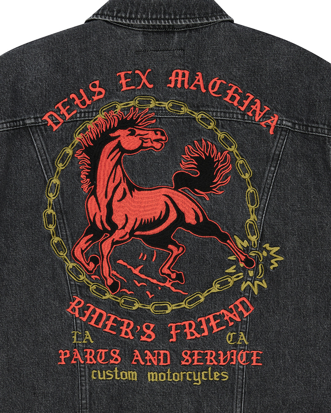 DEUS EX MACHINA UNCHAINED TRUCKER JACKET - WASHED BLACK