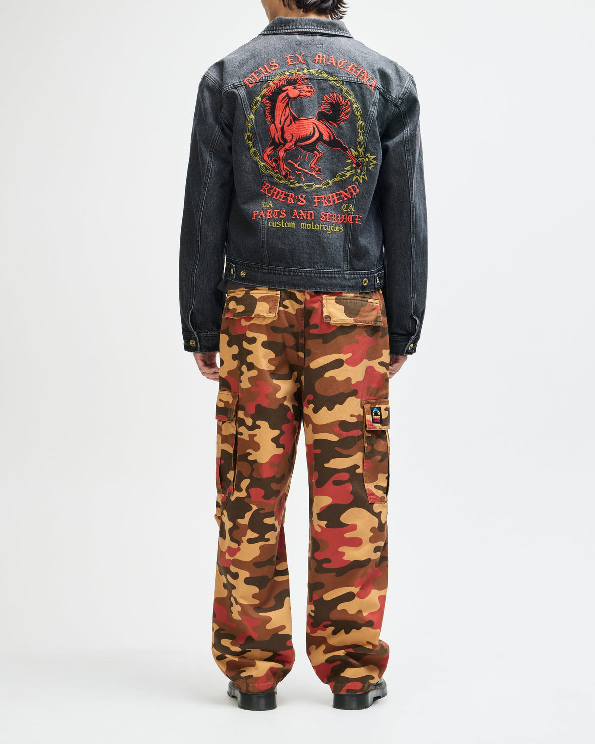 DEUS EX MACHINA UNCHAINED TRUCKER JACKET - WASHED BLACK