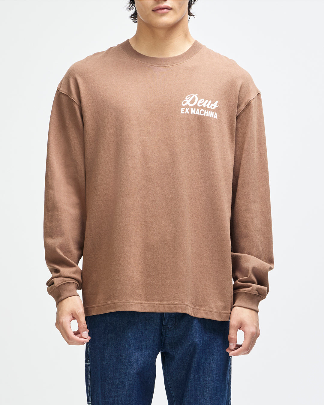 harajuku-sign-ls-tee-bison-brown|Model