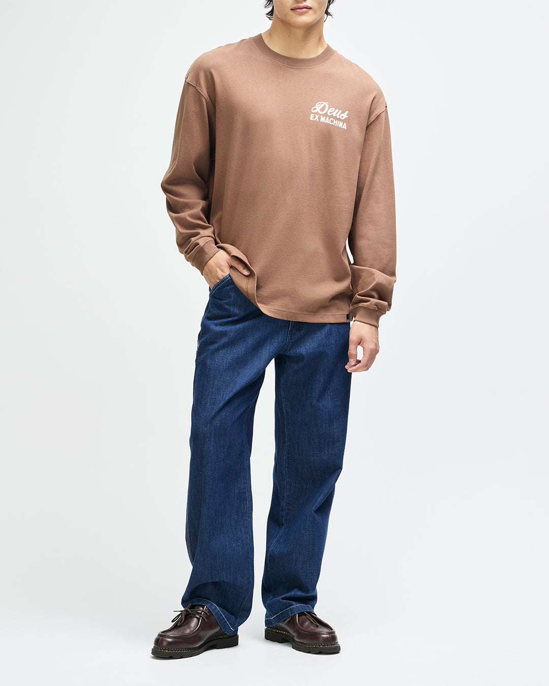 DEUS EX MACHINA HARAJUKU SIGN LS TEE - BISON BROWN
