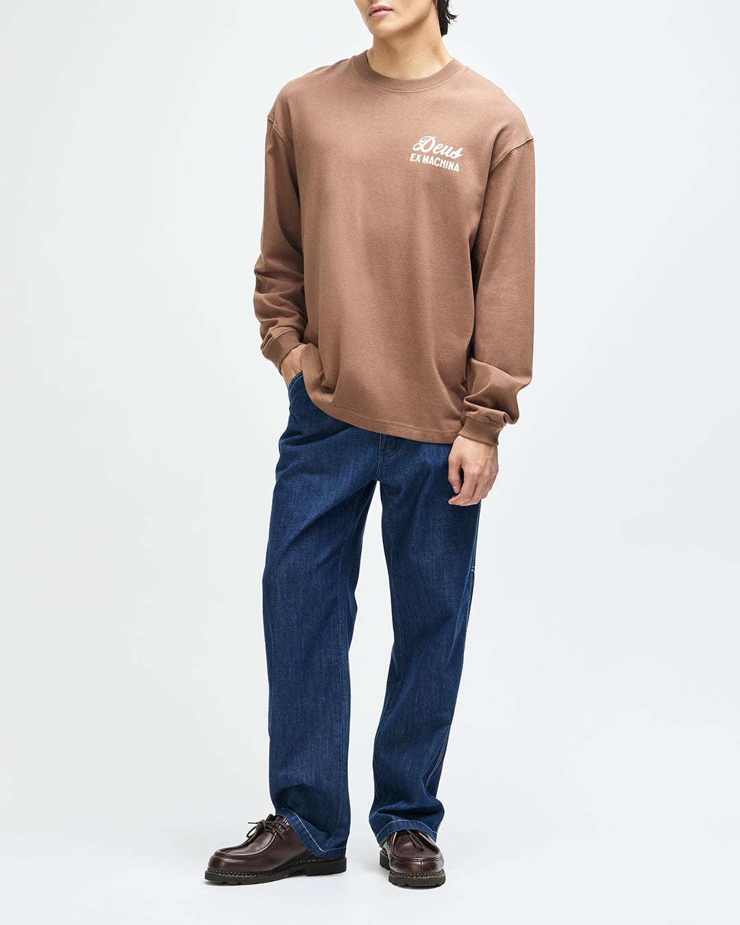 DEUS EX MACHINA HARAJUKU SIGN LS TEE - BISON BROWN