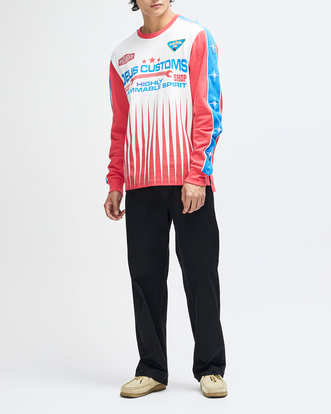 DEUS EX MACHINA TRIFE LIFE MOTO JERSEY - TOFU WHITE