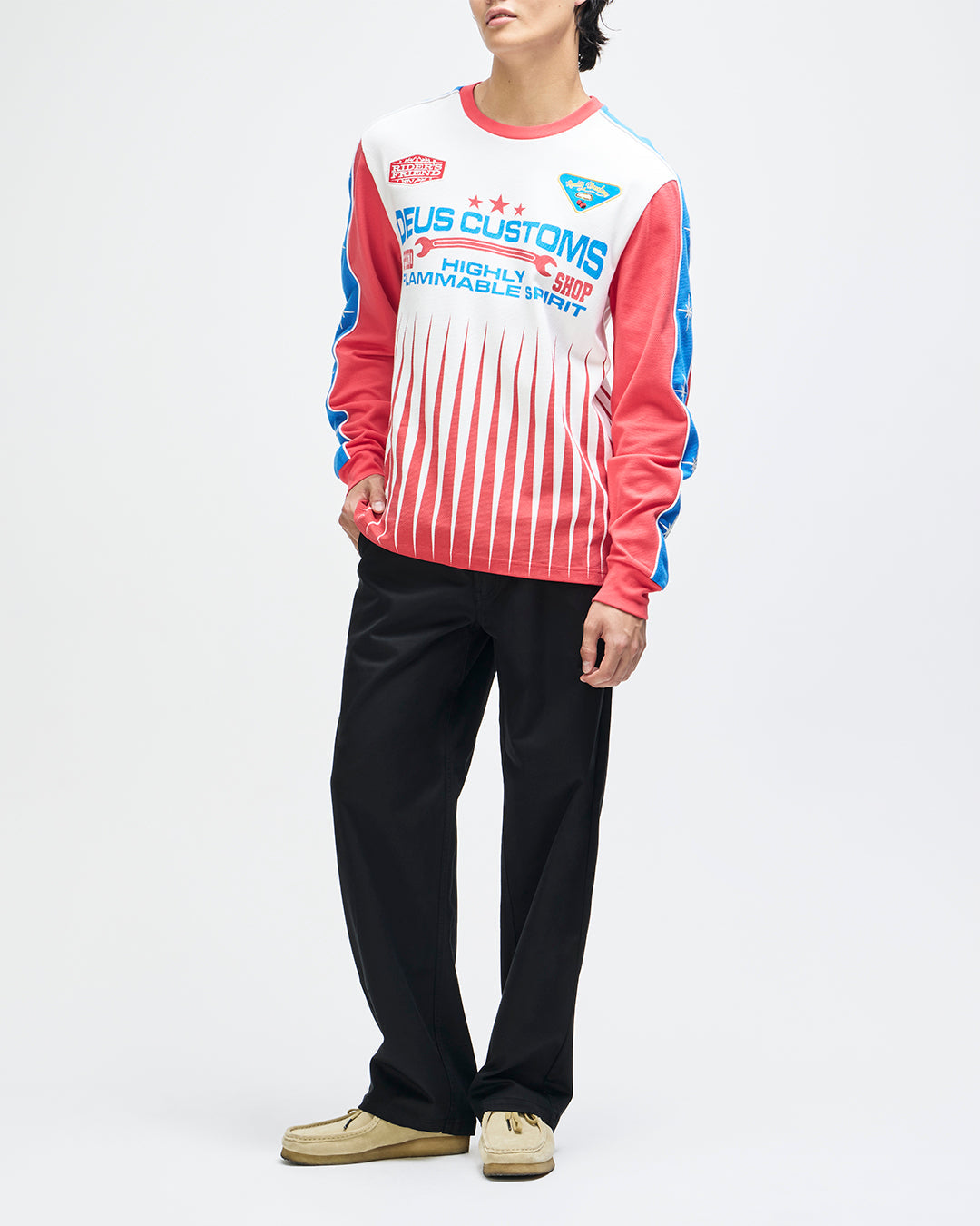 DEUS EX MACHINA TRIFE LIFE MOTO JERSEY - TOFU WHITE