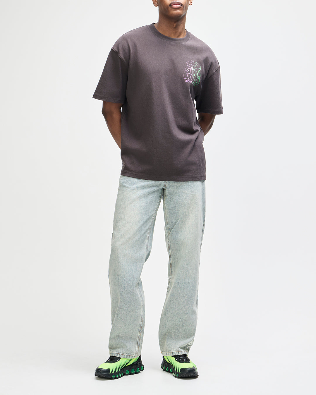 DEUS EX MACHINA TEMPLE TORQUE OS TEE - ANTHRACITE GREY